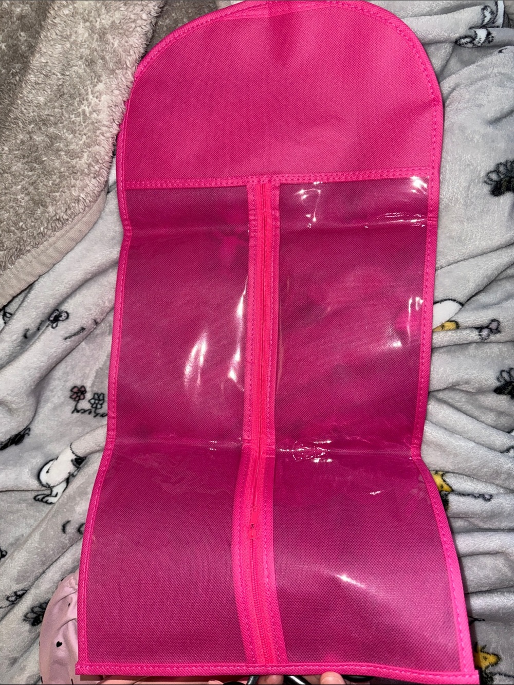 wig bag - hair bag - protective hair Hot Pink Travel Electronics Organizer Pouch